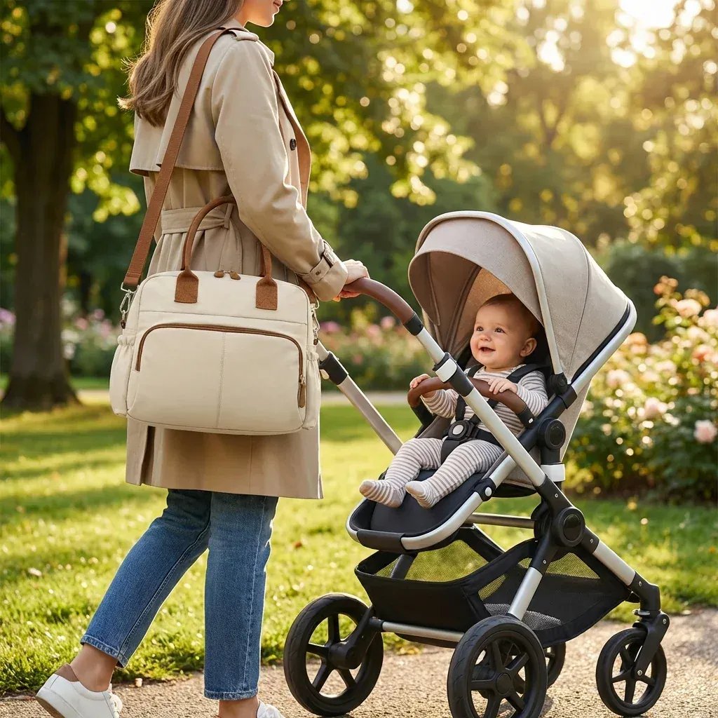 Sac à Lange à Bandoulière Sac à Langer Personnalisable avec Prénom – Pratique, Élégant et Multifonction