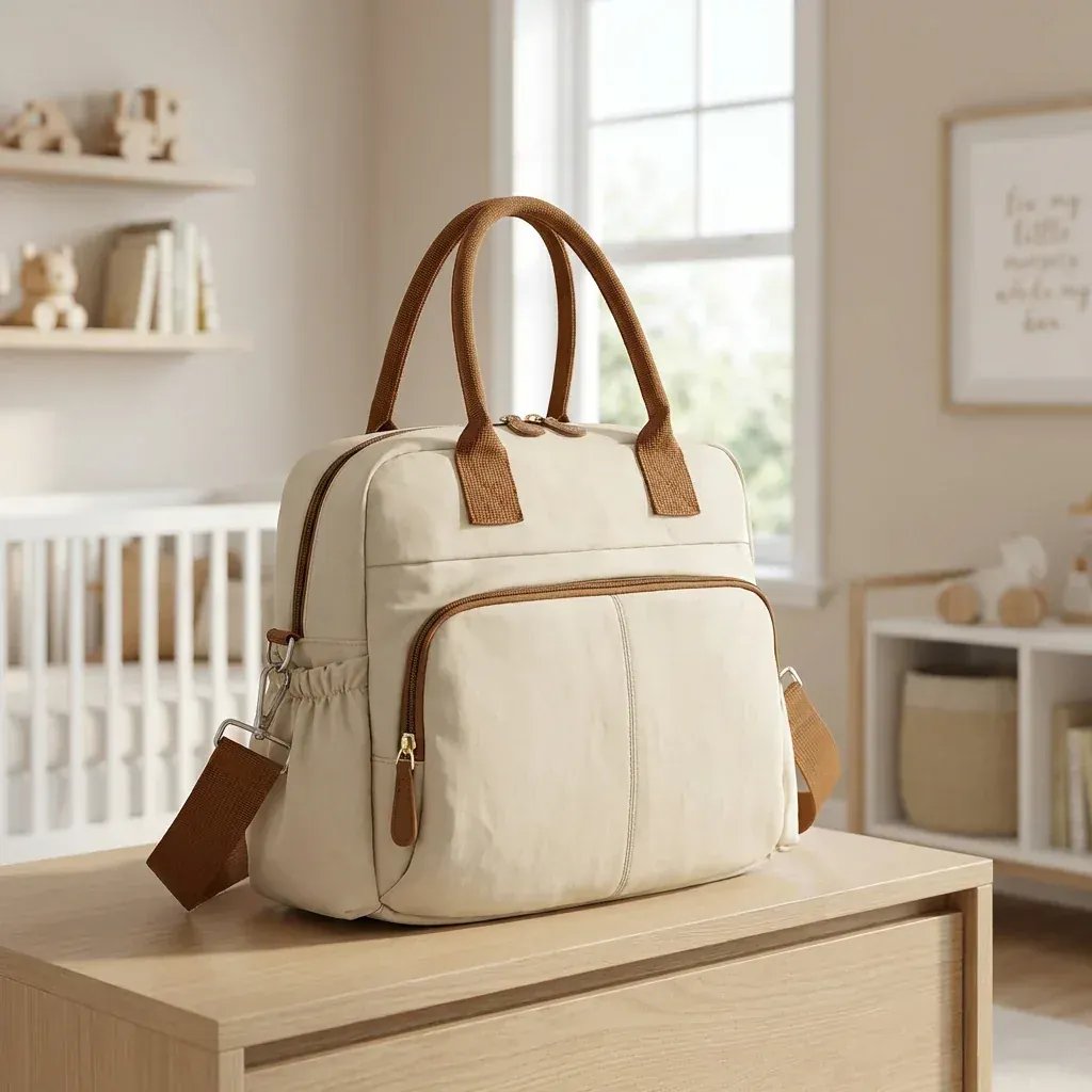 Sac à Lange à Bandoulière Sac à Langer Personnalisable avec Prénom – Pratique, Élégant et Multifonction