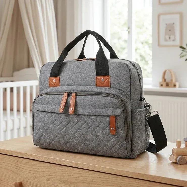 Sac à Lange à Bandoulière Sac à Langer Pratique – Compact, Léger et Organisé pour Sorties Bébé