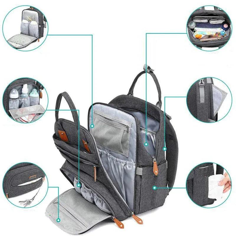 Sac à Dos à Langer Sac à Langer Premium Ergonomique avec Grand Volume et Rangements Isothermes