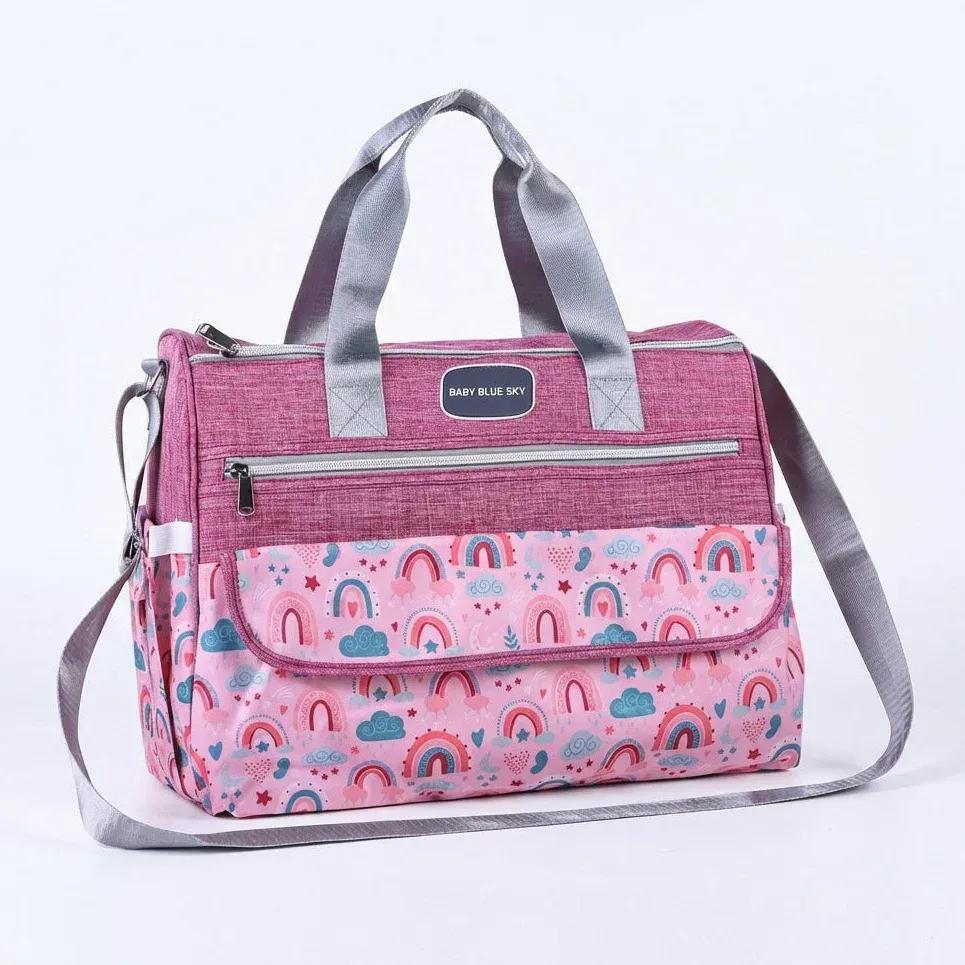 Sac à Lange à Bandoulière Sac à Langer Rectangulaire Grande Capacité 25L Waterproof