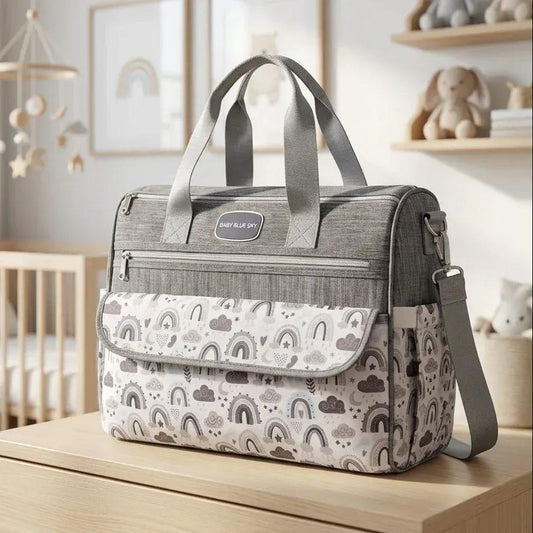Sac à Lange à Bandoulière Sac à Langer Rectangulaire Grande Capacité 25L Waterproof