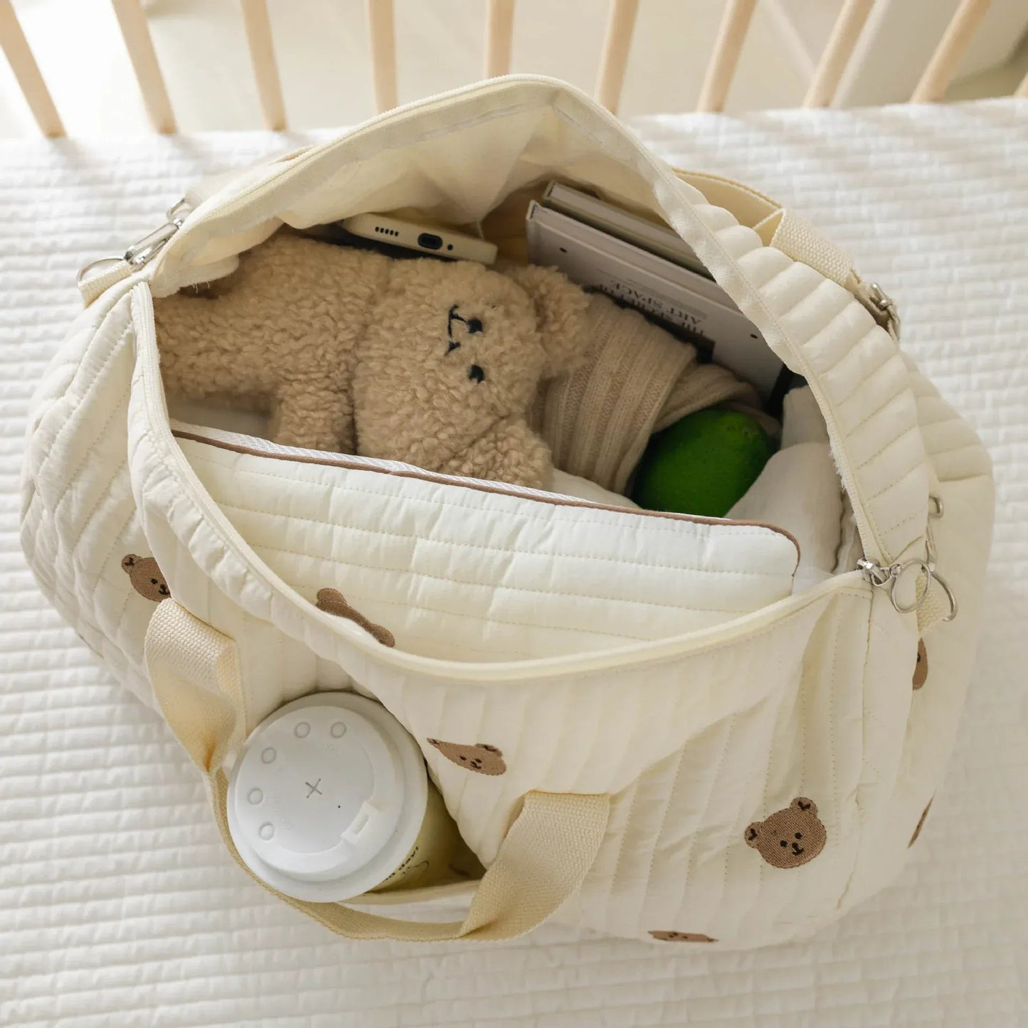 Sac à Lange à Bandoulière Sac à Langer Souple – Spacieux, Léger et Idéal pour Voyager avec Bébé