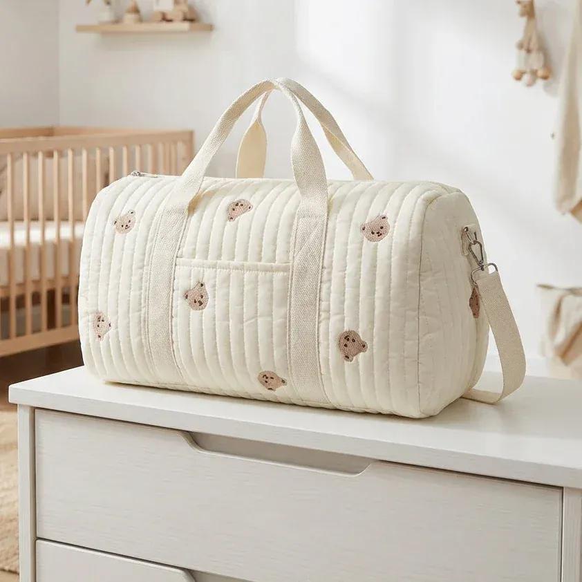 Sac à Lange à Bandoulière Sac à Langer Souple – Spacieux, Léger et Idéal pour Voyager avec Bébé