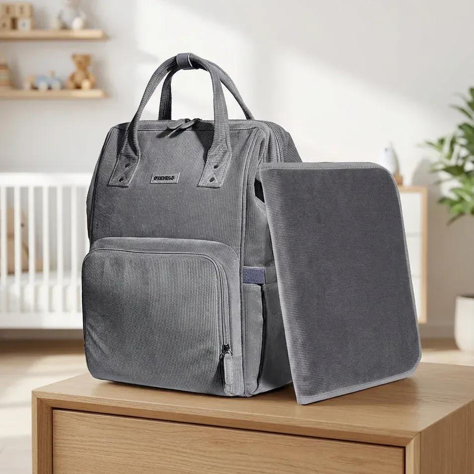Sac à Dos à Langer Sac à Langer Velours Grande Capacité avec Porte-Biberons Isothermes