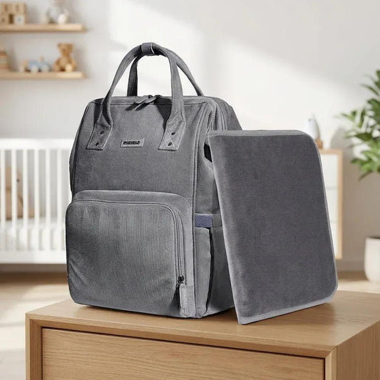 Sac à Dos à Langer Sac à Langer Velours Grande Capacité avec Porte-Biberons Isothermes
