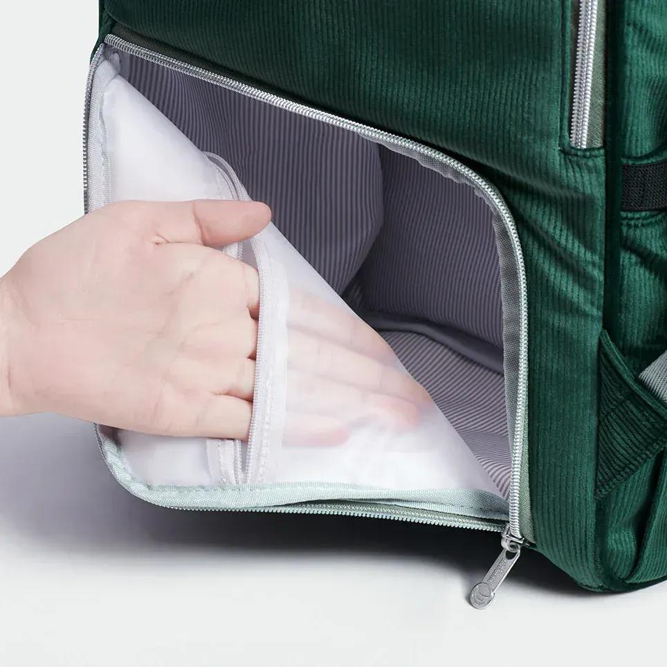 Sac à Dos à Langer Sac à Langer Velours Grande Capacité avec Porte-Biberons Isothermes