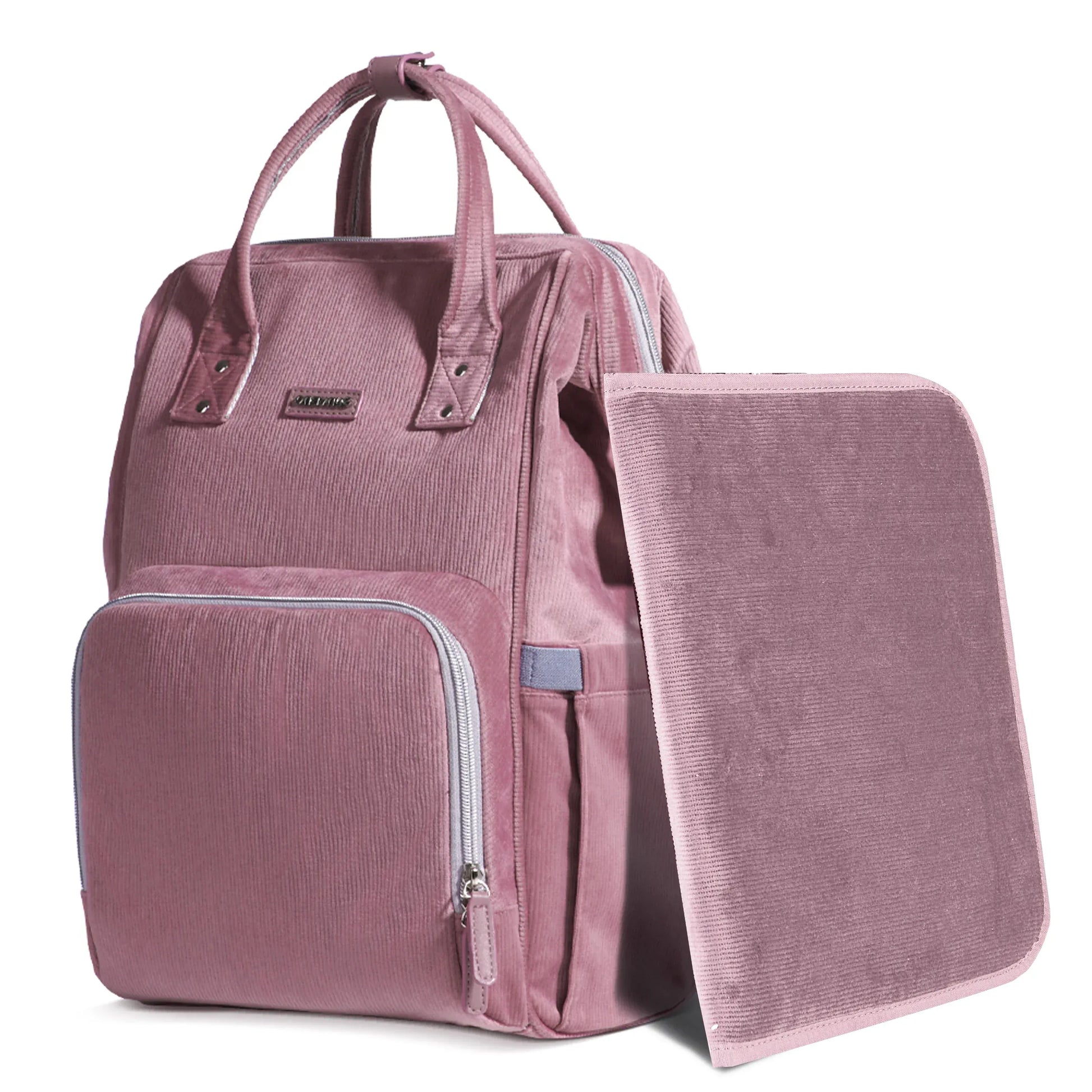 Sac à Dos à Langer Sac à Langer Velours Grande Capacité avec Porte-Biberons Isothermes