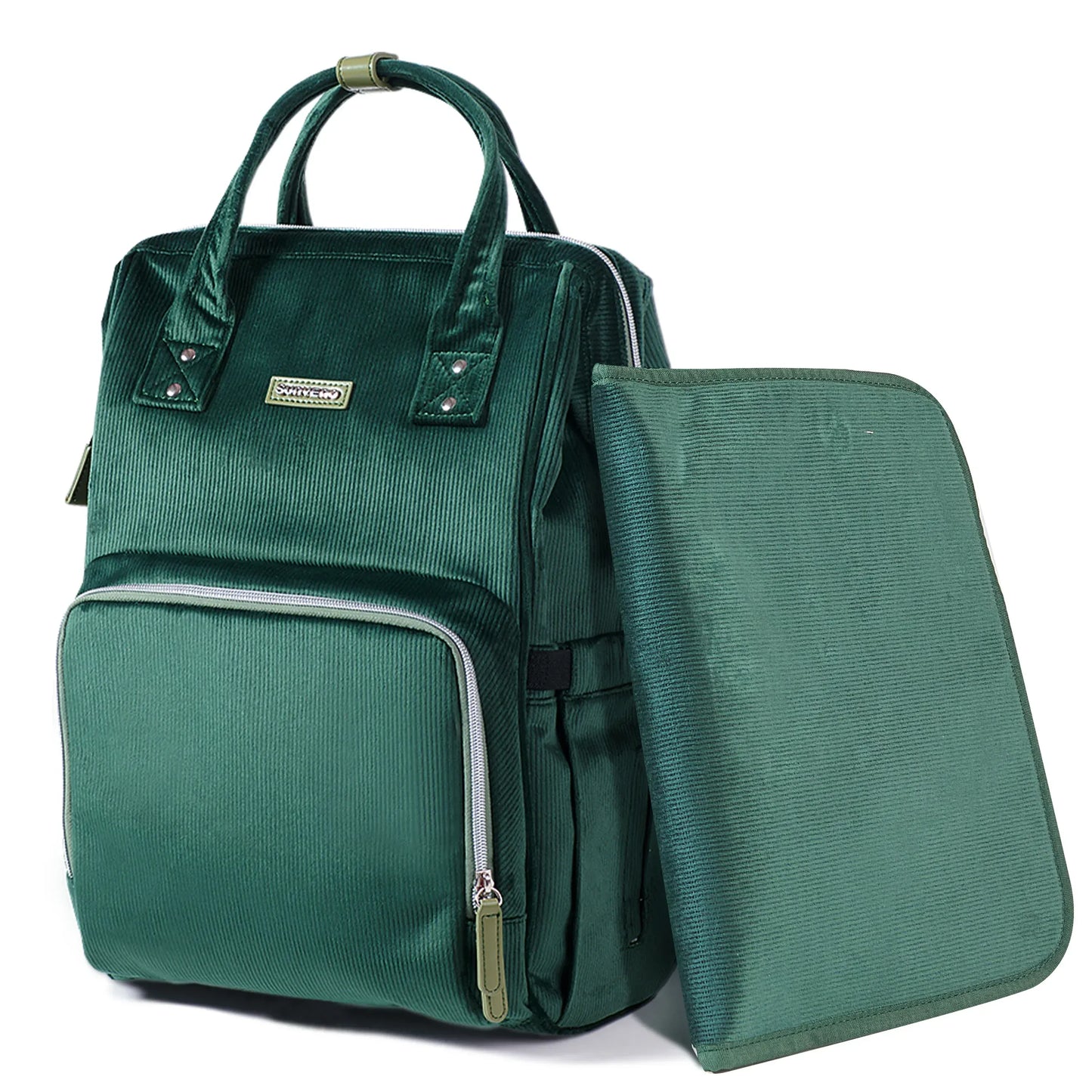 Sac à Dos à Langer Sac à Langer Velours Grande Capacité avec Porte-Biberons Isothermes