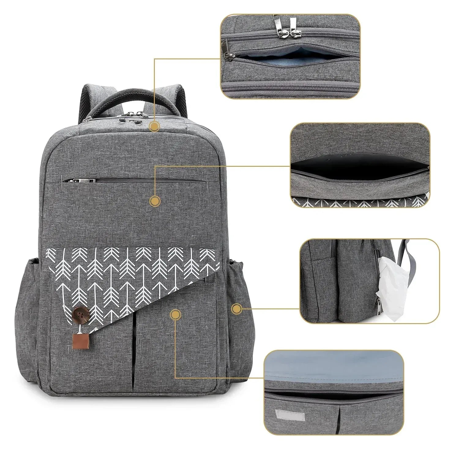 Sac à Dos à Langer Sac à Langer Voyage – Sac Bébé Grande Capacité pour Voyager en Toute Sérénité